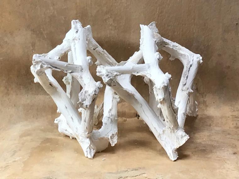 Threedimensional artwork in white acrylic resin