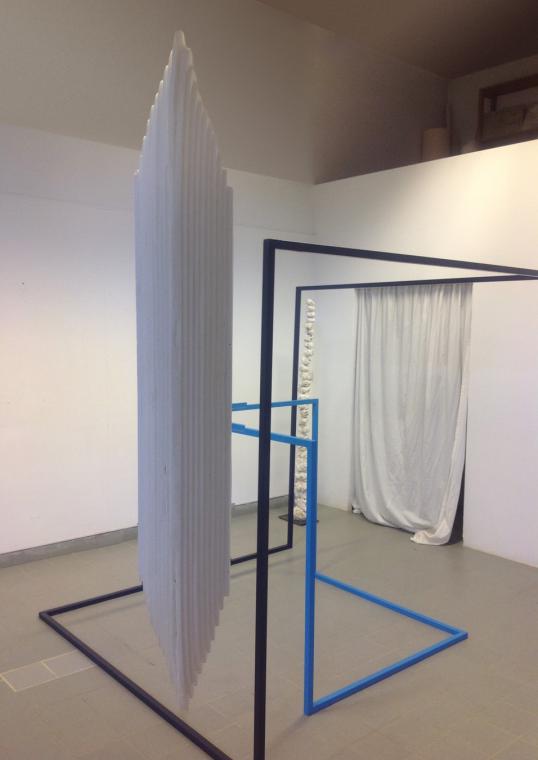 a white layered sculpture