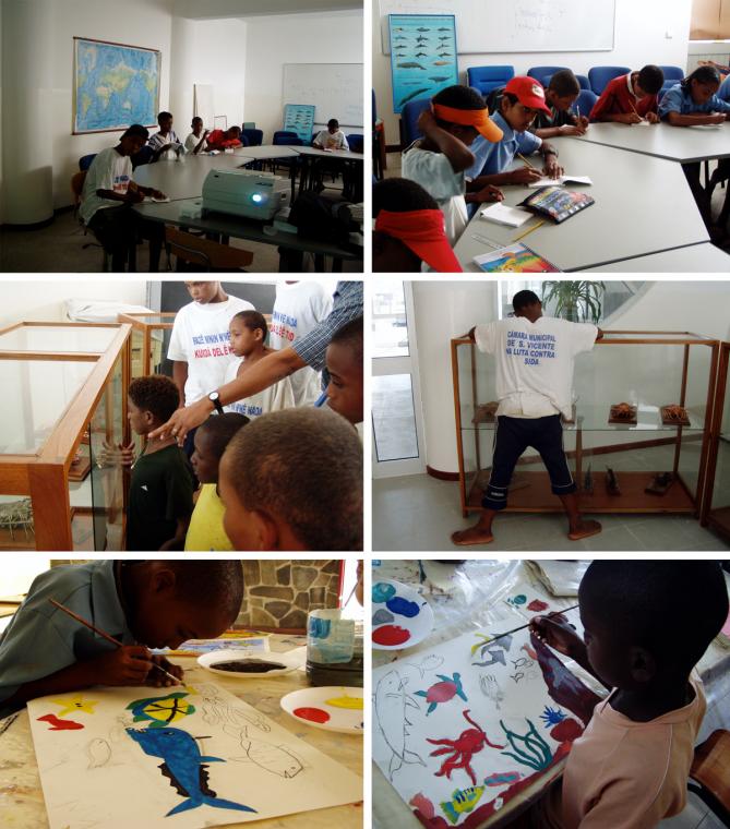 Children in classes, painting