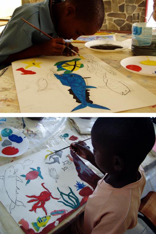 Children painting