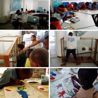 Children in classes, painting